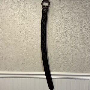 Wide Brown Leather Statement Belt size small
